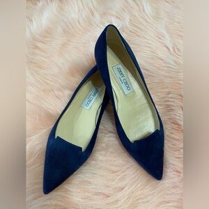 Navy suede Jimmy Choo Flats